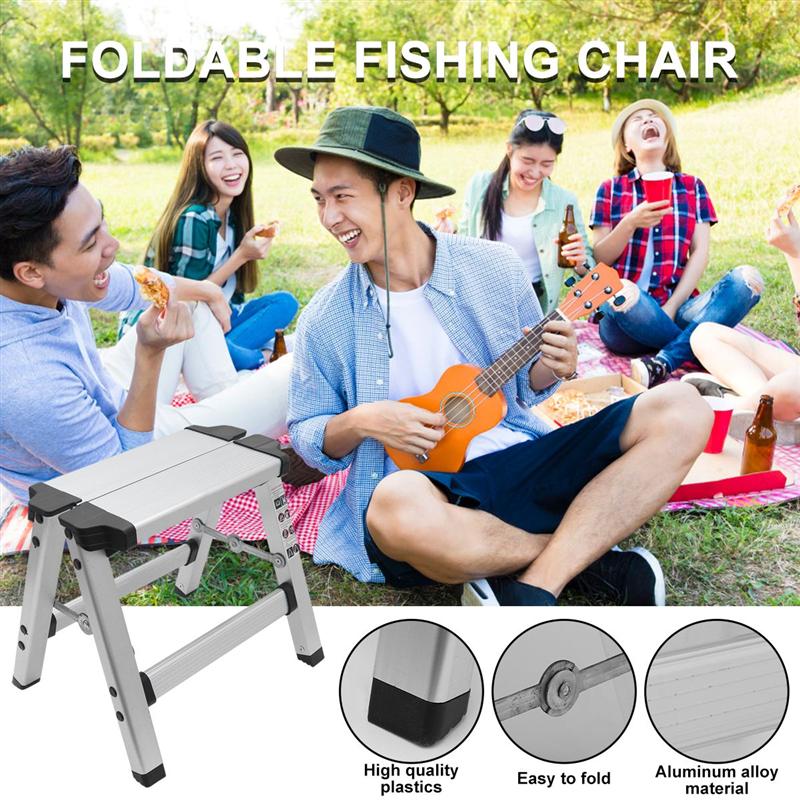 Fishing Stool Aluminum Alloy Folding Stool Photography Ladder Fishing Stool Multi-Purpose Stepladder Stool For Home Outdoor