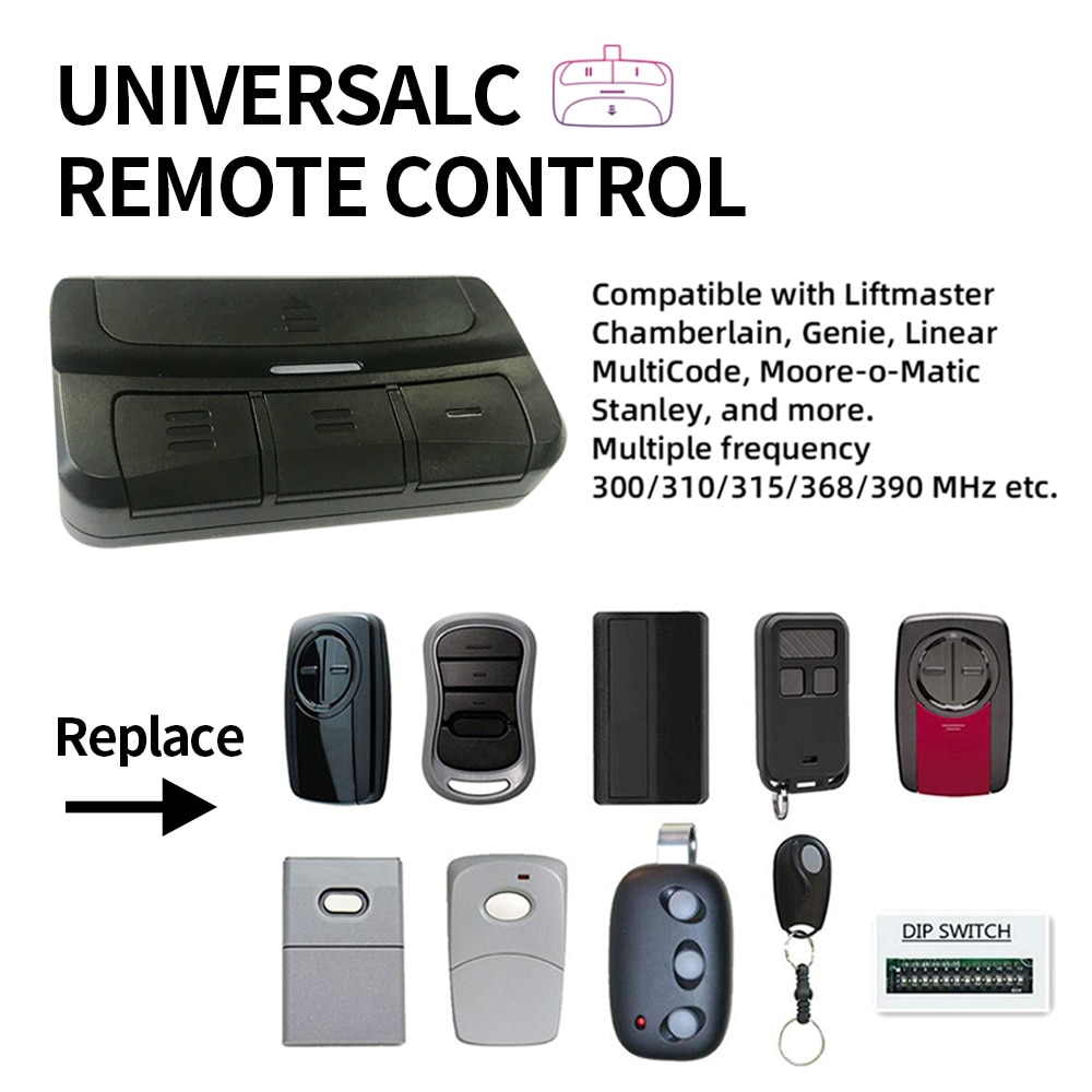 300-390mhz Garage Door Remote Control for Liftmaster Chamberlain 371LM, 373LM, 375LM, 375UT, 971LM, 973LM, 893MAX