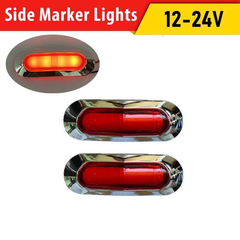 2PCS 12V-24V Trailer Side Marker Lights LED Truck Marker Light Trailer LED Lighting Light Guide Lamp Side Lights