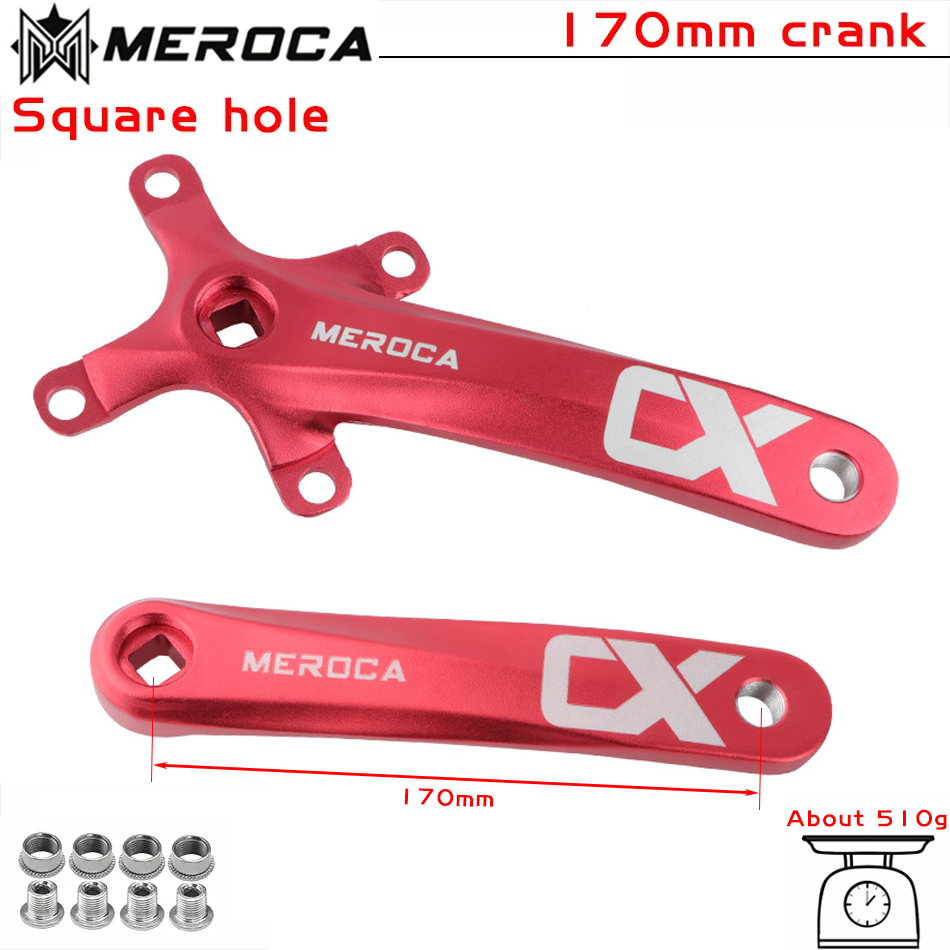 MEROCA Bicycle Crank Chainwheel 104BCD MTB Bike Crankset Aluminum Alloy with Bottom 170mm Crank Black 32/34/36/38/40/42T Plate: Blue