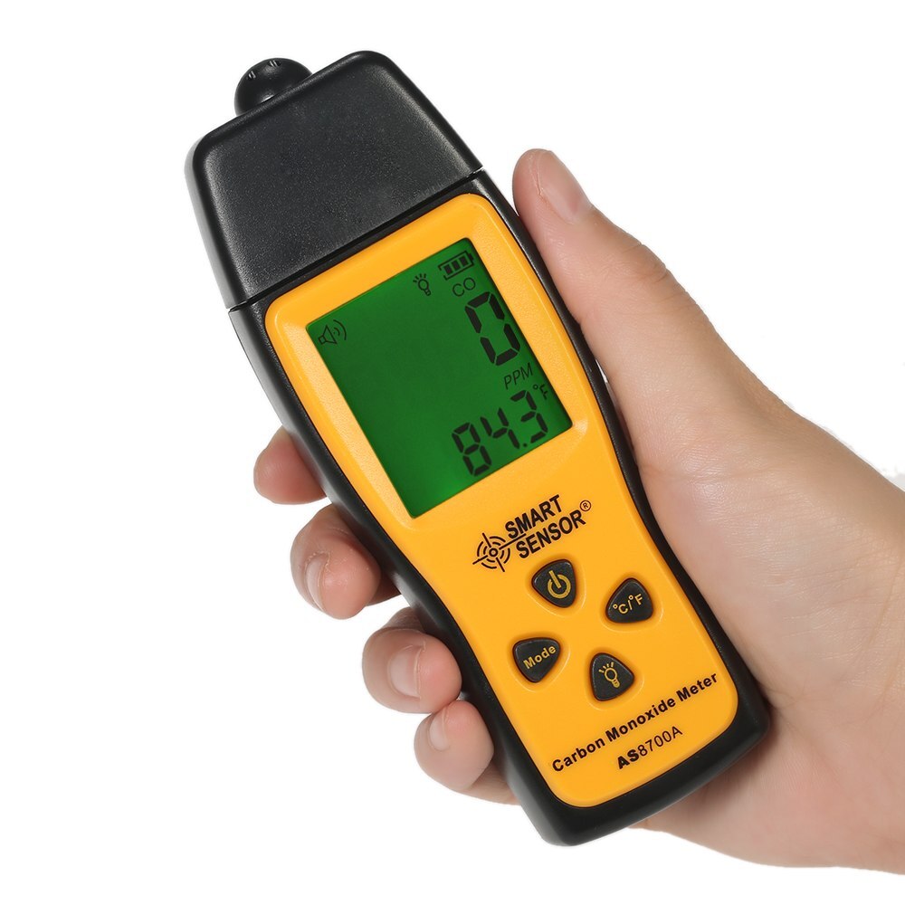 Co gasanalysator mini kuliltemåler tester gasdetektor monitor lcd diaplay lyd + lys alarm 0-1000 ppm