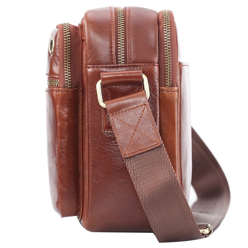 Pi uncle leren retro heren schoudertas aktetas multi-pocket handtas messenger bag