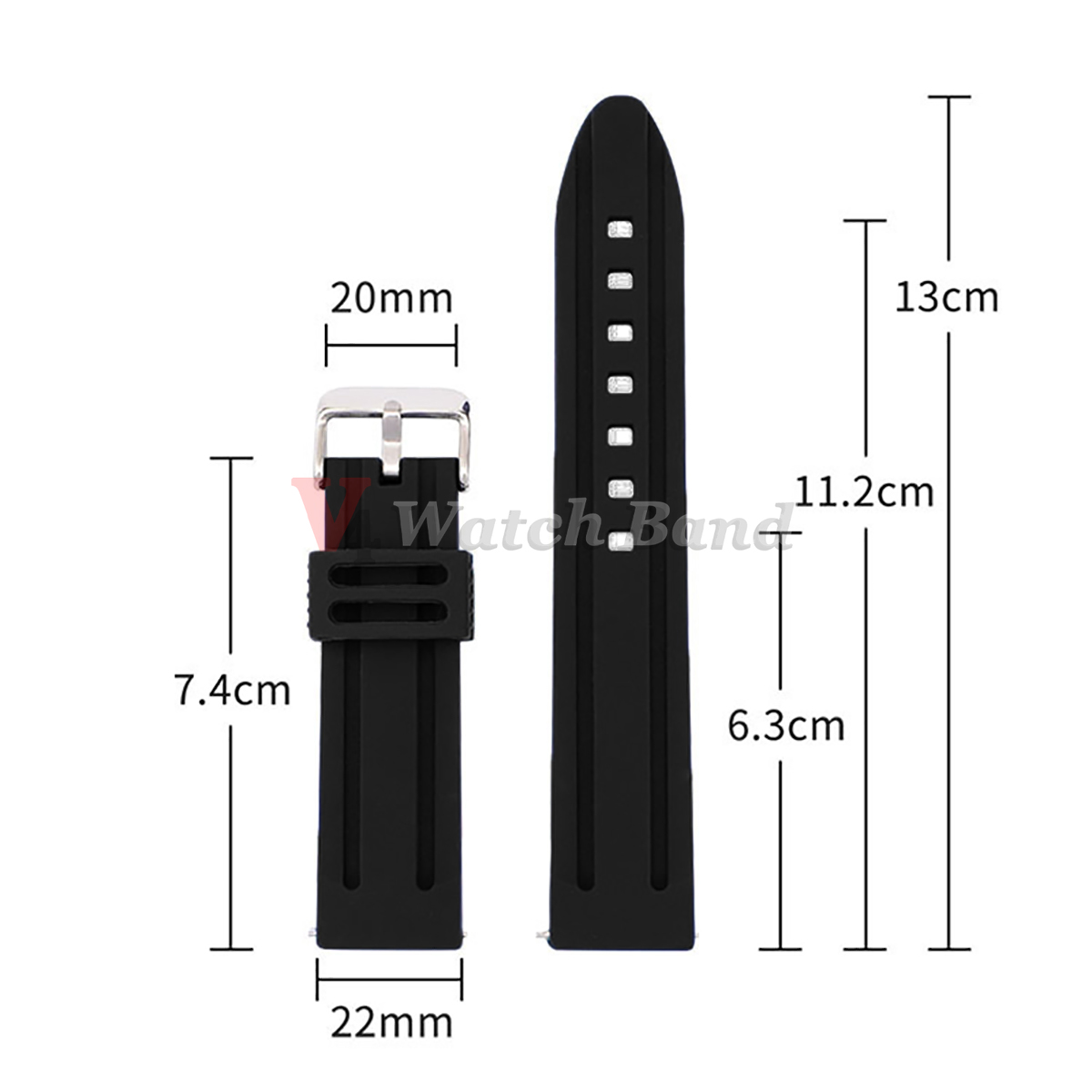 Correa de reloj de goma de 30mm, 28mm, 26mm y 24mm, correa de reloj deportiva de 18mm, 20mm y 22mm para hombre, pulsera de silicona resistente al agua para buceo suave
