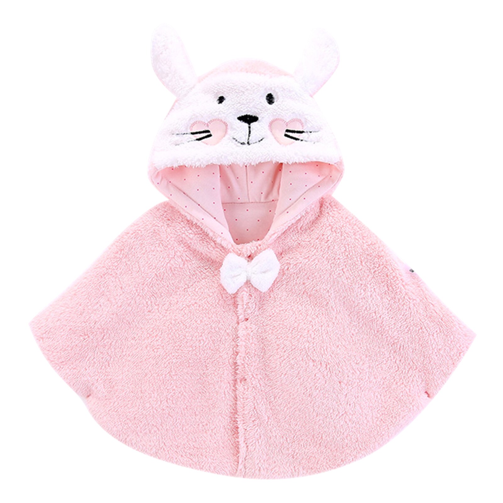 Capa con capucha para bebé niña, abrigo de felpa para niño pequeño, capa con capucha de princesa, prendas de vestir para bebé, cárdigan superior, Poncho, ropa de invierno: Pink / 5 años
