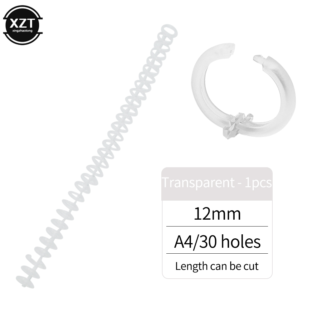 12mm A4/30 Holes Binding Loop Plastic Movable Folder Notebook Calendar Diary For DIY Paper Office Student Assemble Ring Buckle: Clear