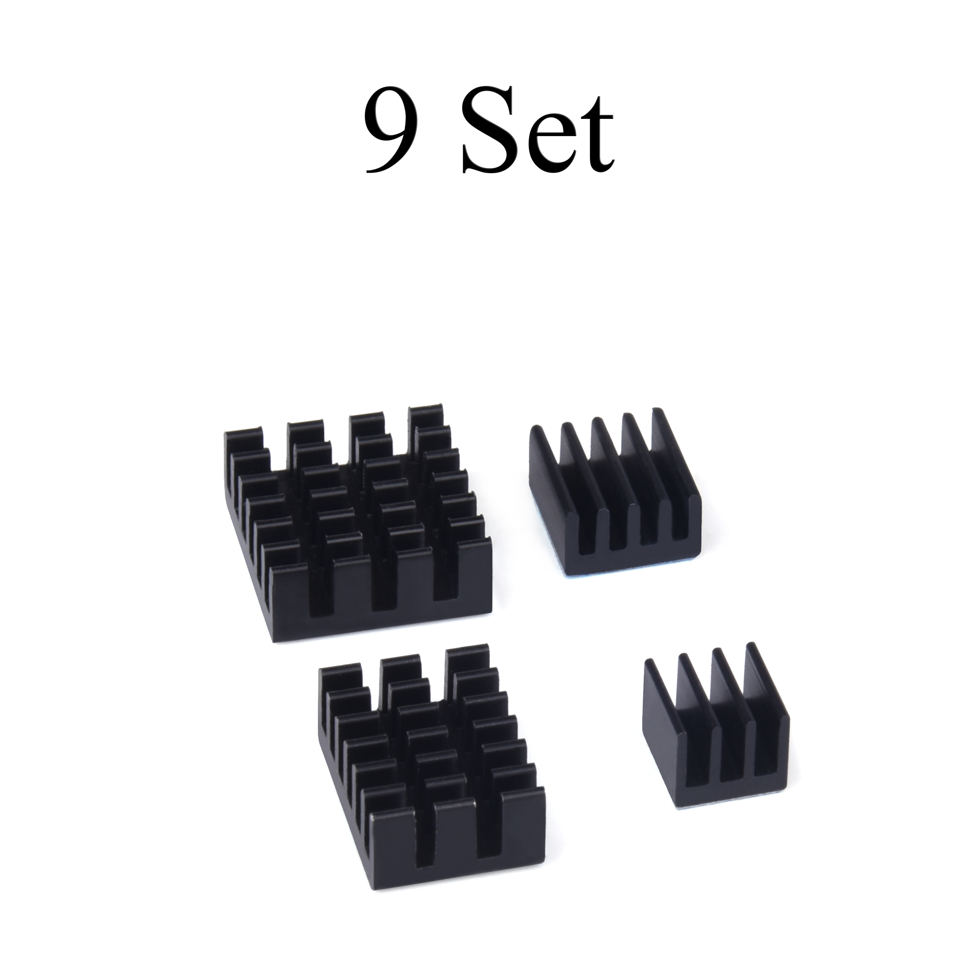 Disipador de calor de aluminio, Kit de radiador para Raspberry Pi 4 Modelo B, negro, 1-9 unidades: 9Set