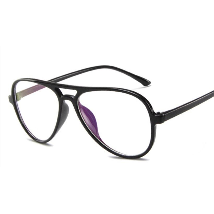 Oulylan Mannen Pilot Bril Frame Vrouwen Mode Bijziendheid Transparante Brillen Frames Mannelijke Computer Bril: Black