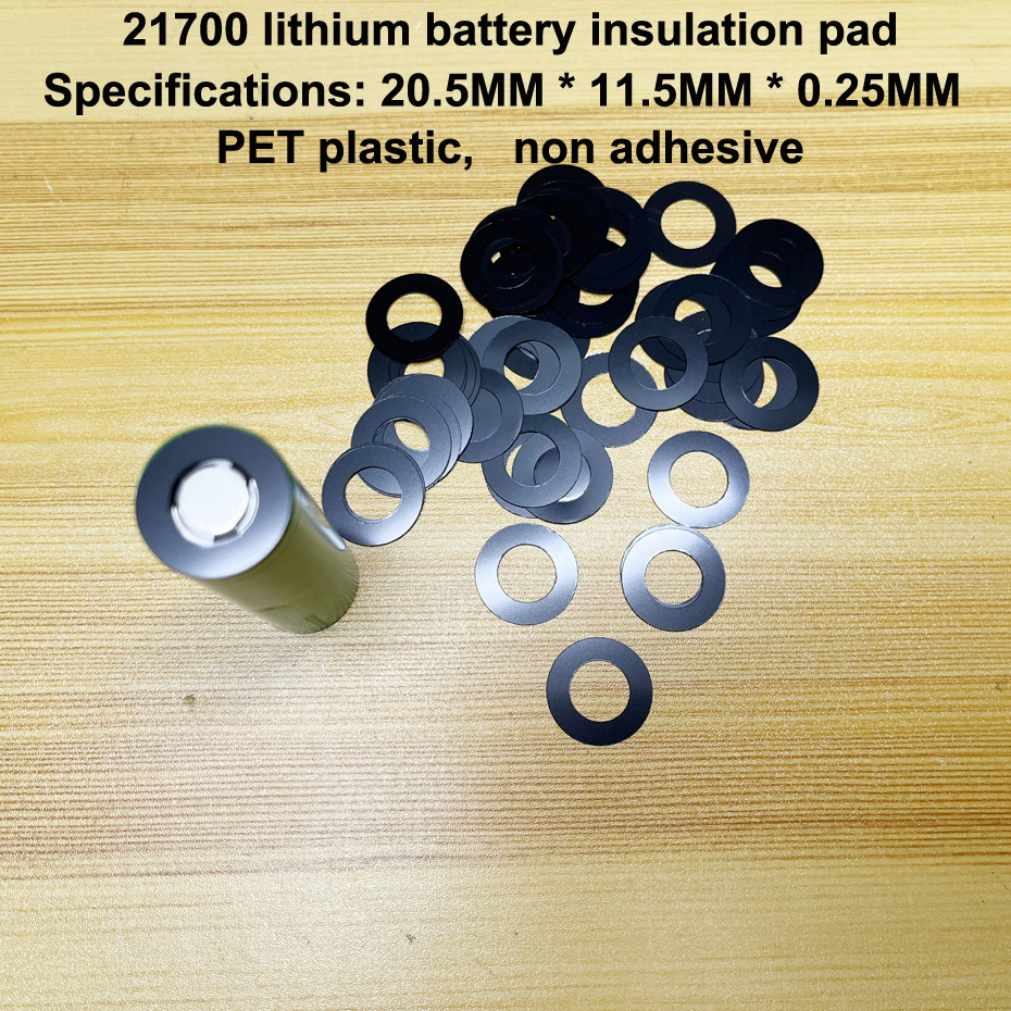 100pcs/lot 21700 lithium battery positive pole insulation pad, barley paper battery insulation surface pad, circular sticker: Silver