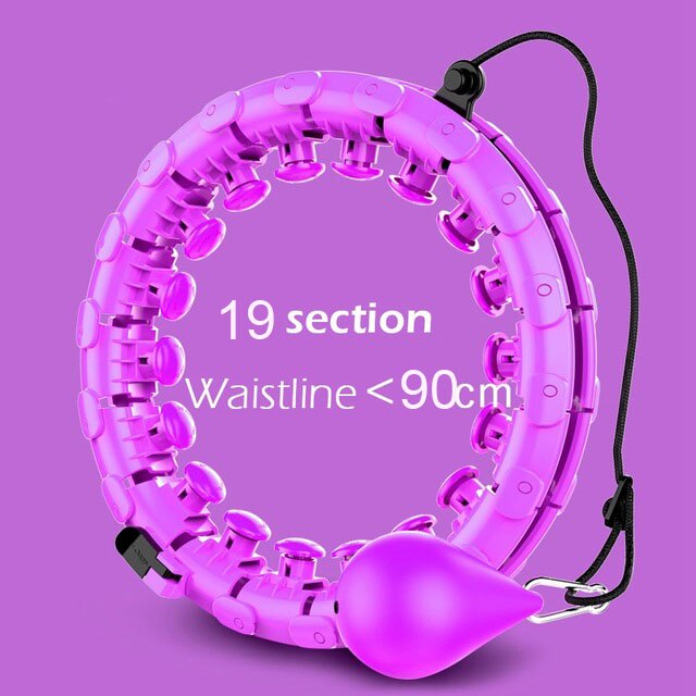 Thin Waist Smart Sport Rings Detachable Adjustable Auto-Spinning Circle Abdominal Exercise Gym Fitness Equipment Home Training: Purple-90cm