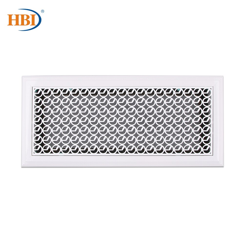 500mm x 200mm cercle-motif blanc rectangulaire en plastique cadre en acier décoratif retour Grille d'aération Style rétro registre d'air