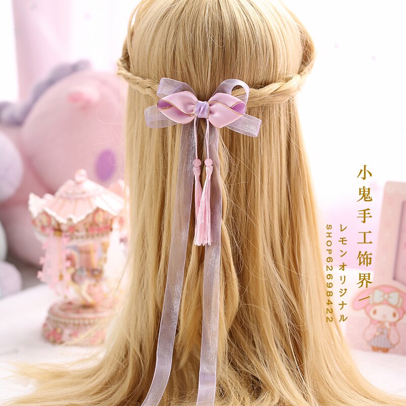 Épingle à cheveux japonaise rose violette faite à la main, nœud mignon et doux, accessoires pour cheveux, coiffure lolita, épingle à cheveux faite à la main: Clip n° . 3 poissons