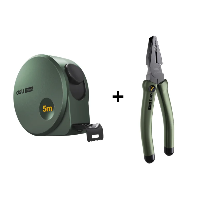 Deli Steel Tape Measure Combination Set 3/5M Retractable Digital Tape Measuring Kits for Home Woodworking Multitool: PURPLE