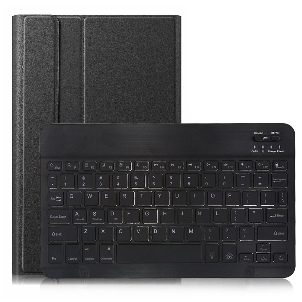 Teclado inalámbrico retroiluminado para Samsung Galaxy Tab S5e SM-T720 SM-T725 Funda de cuero PU con tapa y soporte con portalápices