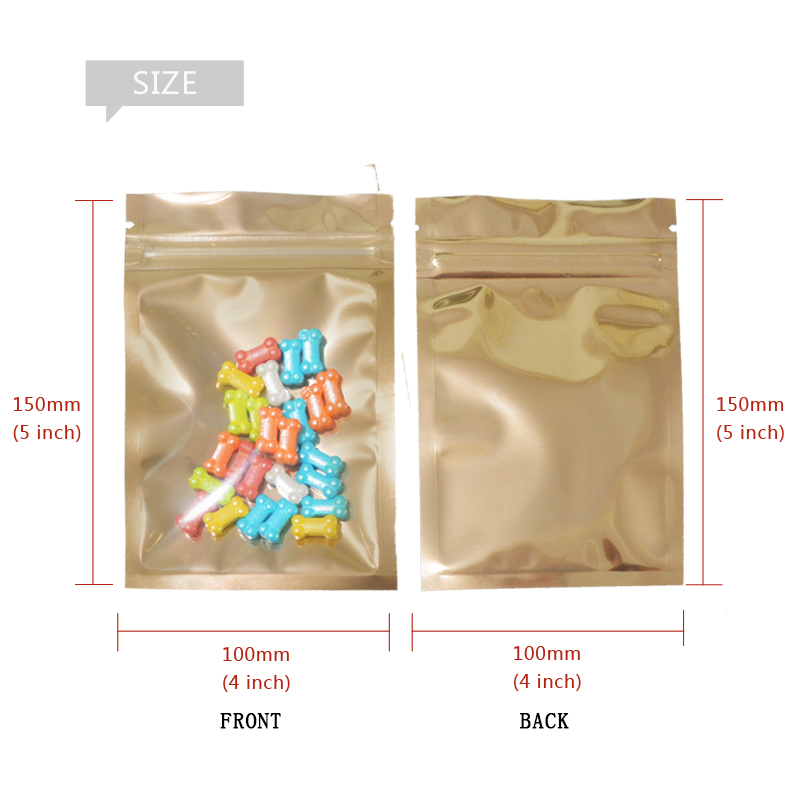 100 Pcs Kleurrijke En Transparante Zip-Lock Zakjes, Voedsel Opslag Zakken Vochtbestendige Zakken Houden Aroma Zip-Lock Zakken