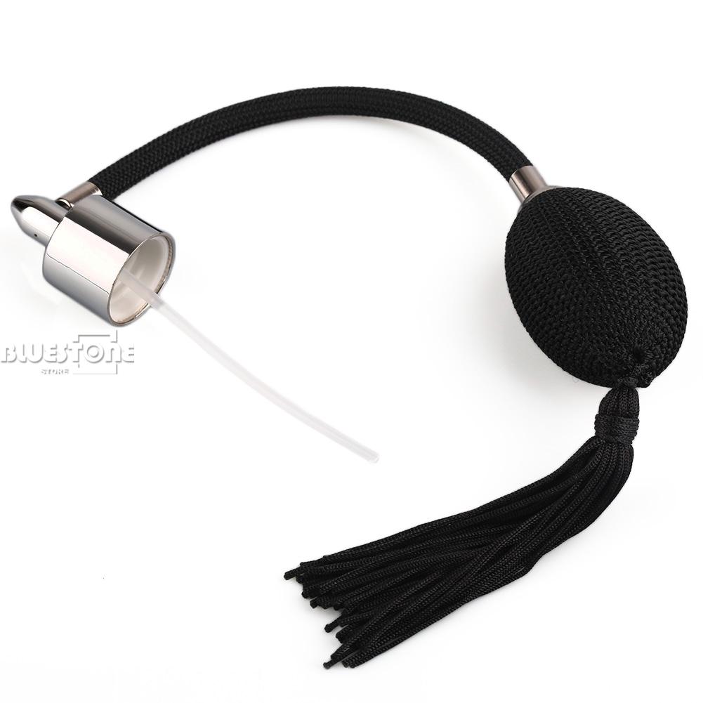 Vintage Crystal Perfume Bottle 80ml Black Long Bulb Spray Atomizer Lady