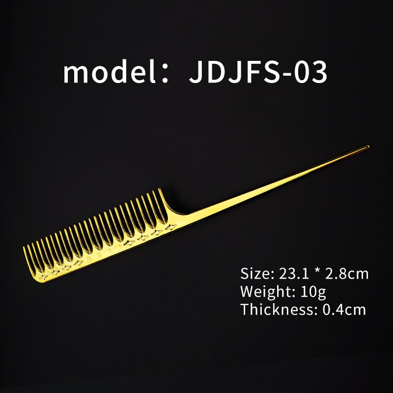 Brosse à cheveux double peigne plaqué or, outil de coiffure pour salon de coiffure, brosse à cheveux emmêlée, peigne à tête d&#39;huile pour barbe, coupe de cheveux, brosse à teinture: JDJFS-03