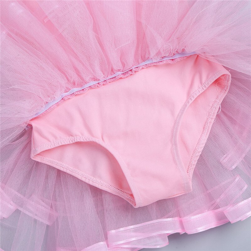 IIXPIN Girls Ballet Dance Dress Cotton Mesh Ruffled Sleeves Gymnastics Leotard Ballet Tutu Dress Kids Ballerina Dance Costumes