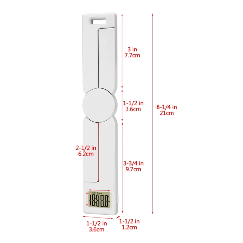 Kompakt, foldbar digital køkkenvægt, præcis, foldbar, bærbar vægt med letlæseligt lcd-display
