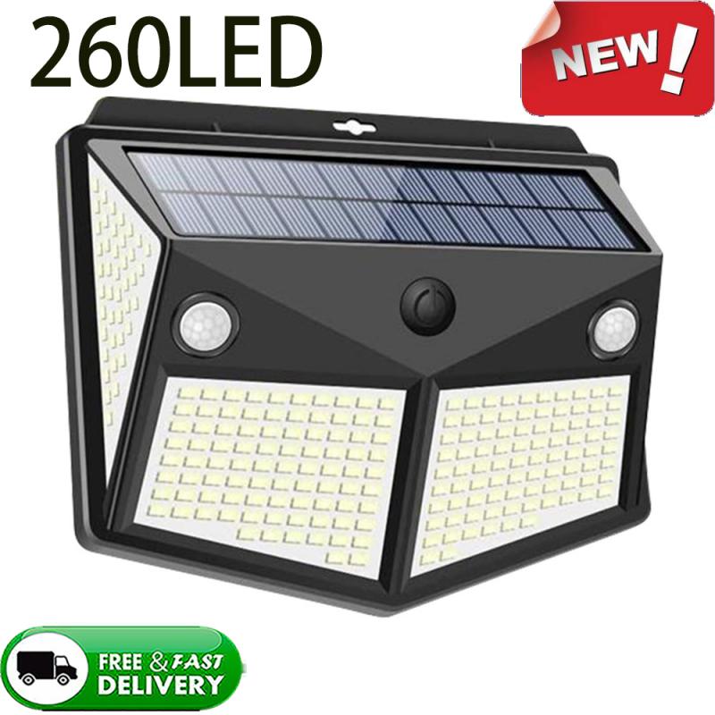 160/260 Led Solar Light Outdoor Solar Lamp Zonne-energie Zonlicht Waterdichte Pir Motionsensor Straat Licht Voor Tuin Decoratie