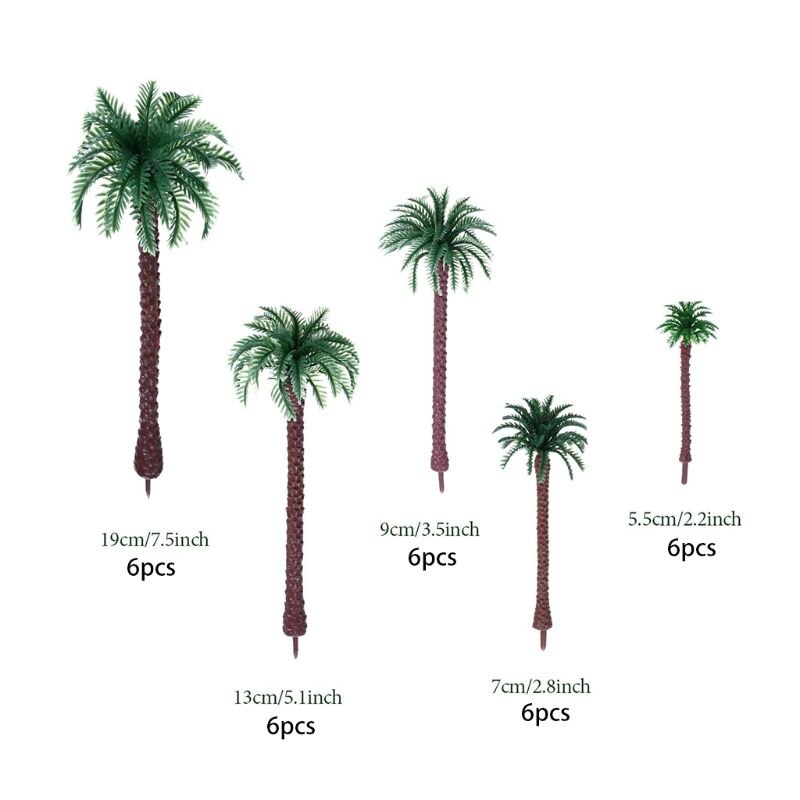 30pcs Artificial Coconut Palm Trees Scenery Model Miniature Architecture Trees