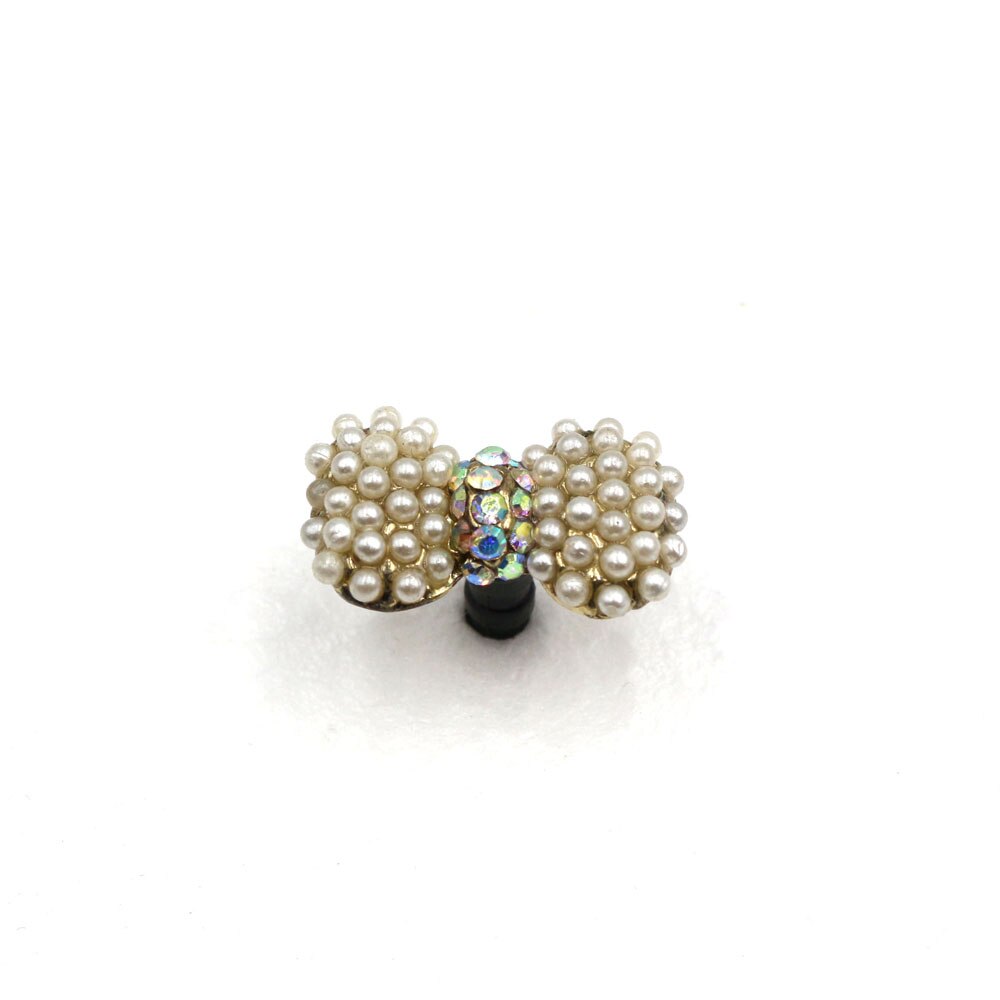 Mode Strass Diamant Parel Boog Anti-stof Koptelefoon Hole Stofdichte Plug Universele Mobiele Telefoon 3.5Mm Koptelefoon Stof Plug
