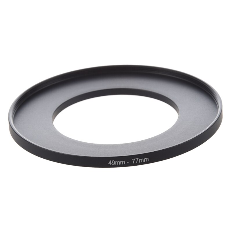 RISE-2Pcs Camera Lens Filter Step Up Ring Adapter Zwart-49Mm-77Mm &amp; 52Mm-77mm