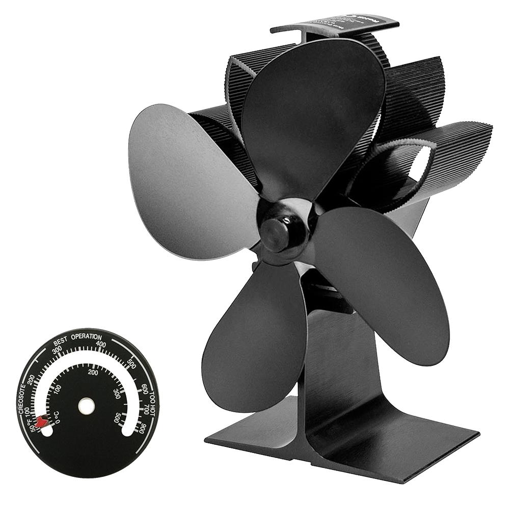 Ventilador de chimenea de energía térmica, ventilador de estufa alimentado por calor con aire para quemador de troncos de madera y chimenea