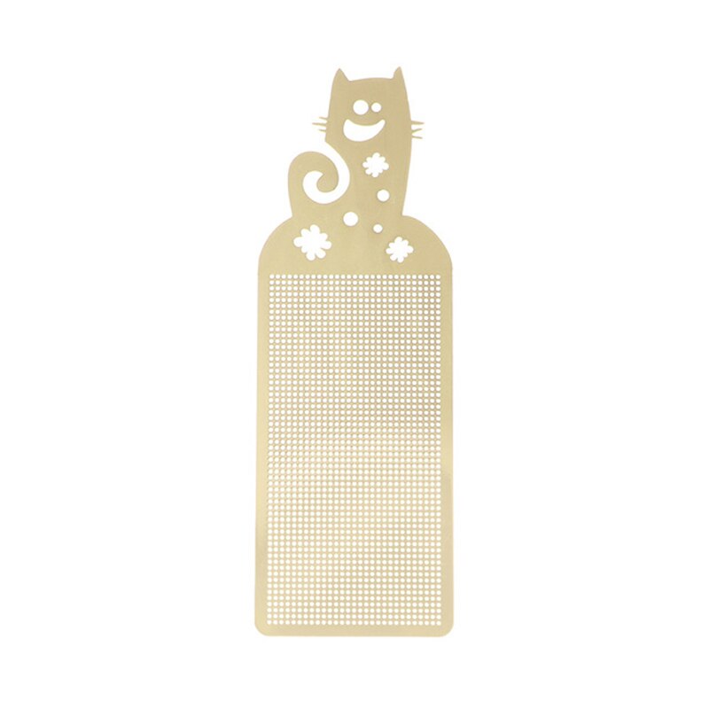 Marcapáginas de punto de cruz dorada y plata de Metal para manualidades de costura artesanal, Kit de punto de cruz con cuentas: Cat Gold