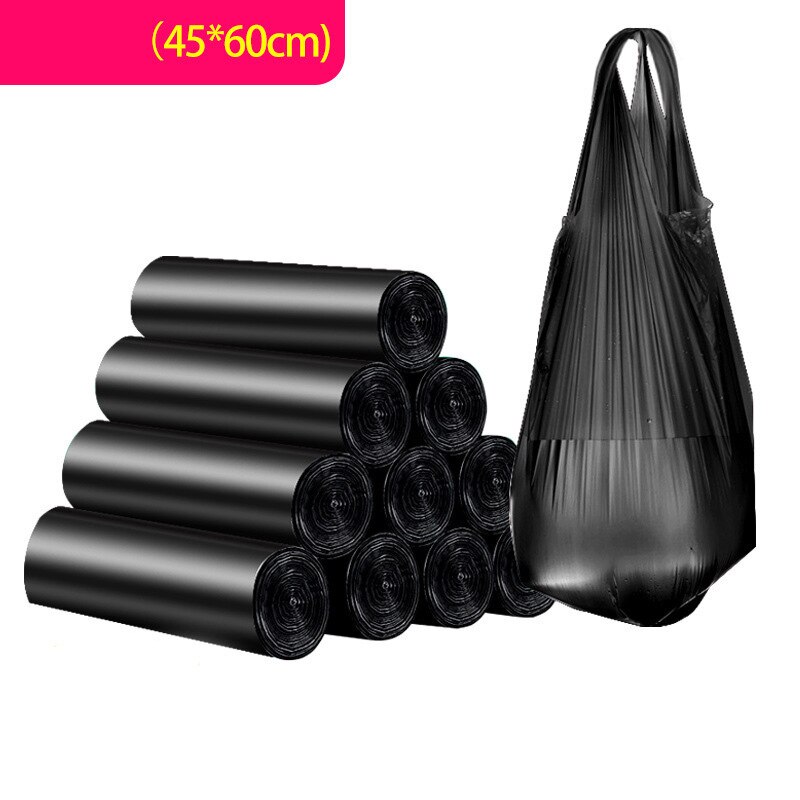 100Pcs/5 Rolls Vest Type Garbage Bag Household Cleaning Accessories Portable Point-Break Disposable Thick Garbage Bag 45x50cm