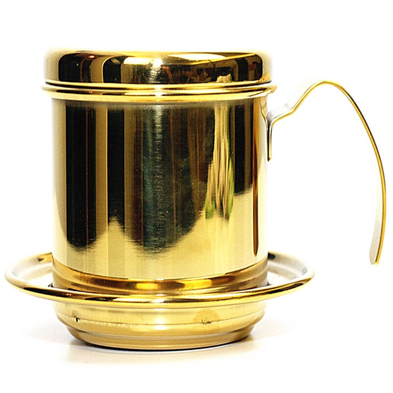 Stainless Steel Vietnamese Coffee Pot Teapot Portable Reusable Office Home Kitchen Tea Set Coffee Utensil Brewing Pot