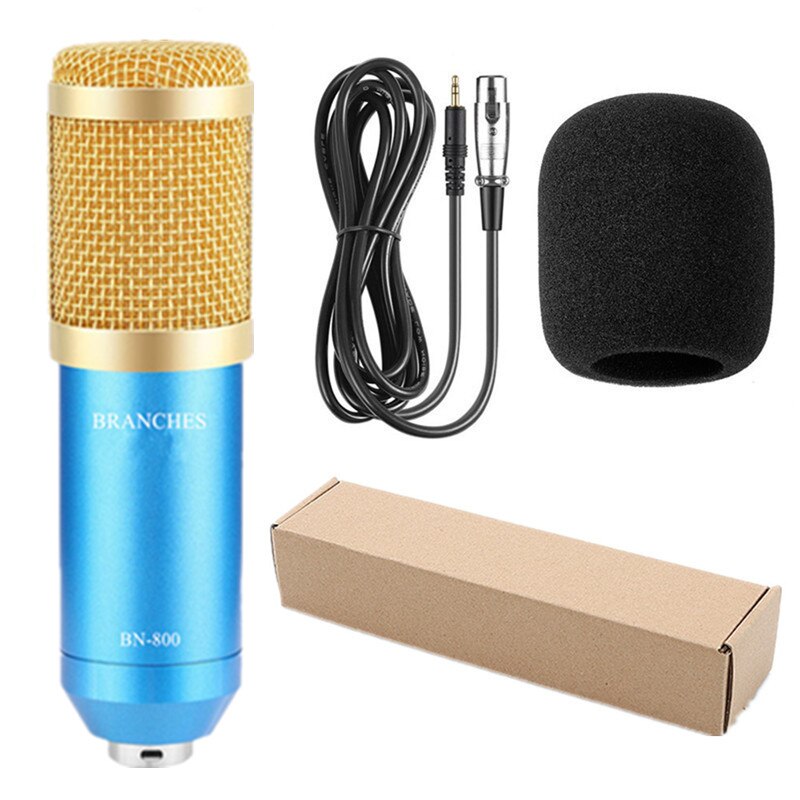 microfone bm 800 Studio Microphone microfone bm800 Condenser Sound Recording Microphone For computer: PACKAGE 2 blue