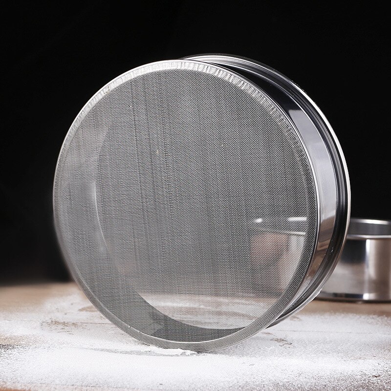 Baking Tool Kitchen Stainless Steel Flour Sieve Hand Held Round Flour Sieve 40 Mesh Fine Flour Sieve Mesh Sieve Kitchen Tools