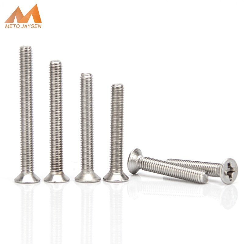 304 Stainless Steel Phillips Countersunk Screws Flat Head Screw M5 Cross Recessed Bolt Length 6mm-70mm