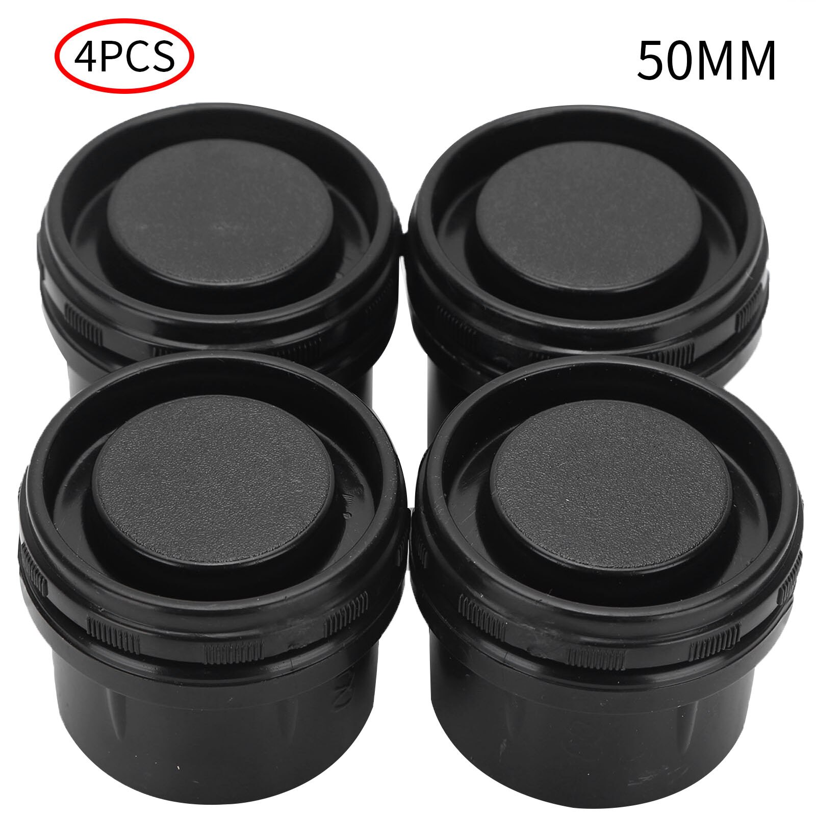 4Pcs Adjustable Feet Pads Furniture Leg Blanking Plugs Chair Table Legs Protectors Anti Slip Round Tube Bung Plastic Foot Mats: Black 2