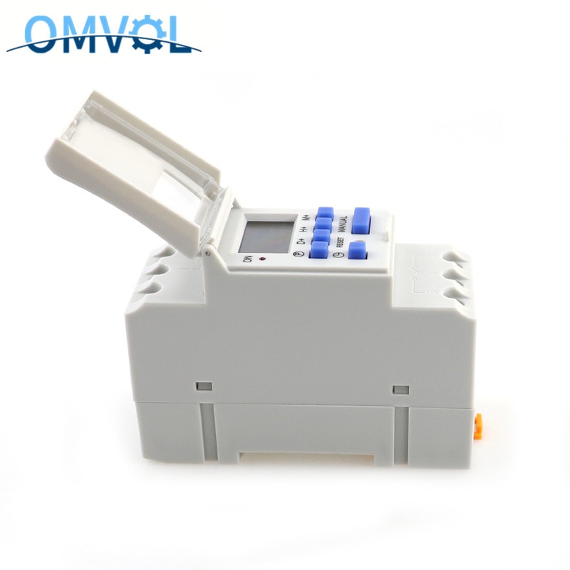 1PC CE Din Rail Digital 16 Sets Programmable Timer Switch AC 220V / 110V ,DC 12V 16A 25A Switch Relay Control Din Rail