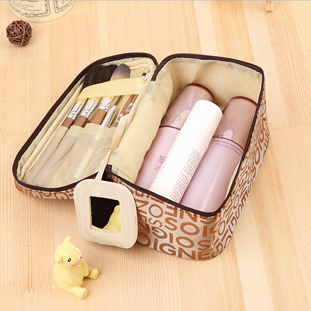 Letter Cosmetic Bag Square Travel Portable Storage Wash Bag for toothbrush or makeup brushes shaver Kits Storage Bags