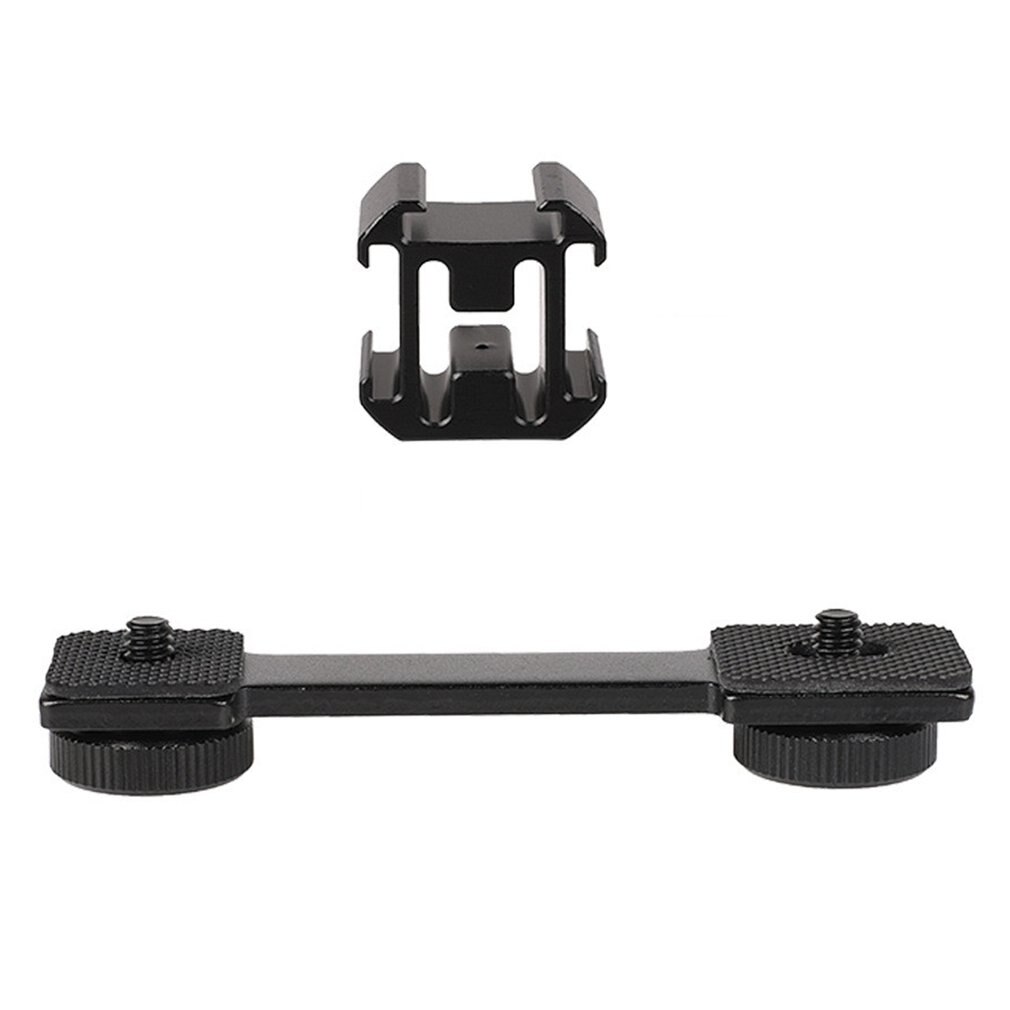 3 in 1 Triple Shoe Mount Adapter Extension Bracket Holder Boya BY-MM1 Microphone Stand for zhiyun Smooth 4 DJI OSMO mobile 2