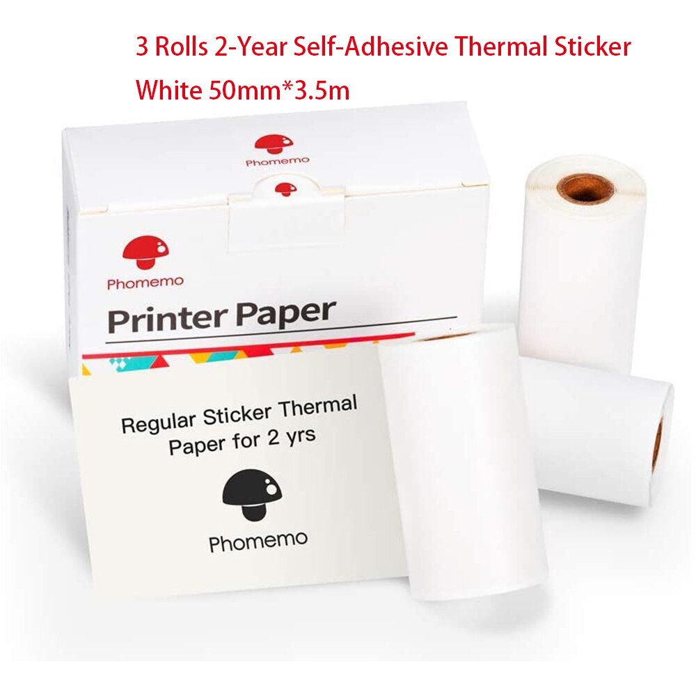 Phomemo – Papier thermique auto-adhésif, étiquette autocollante imprimable, pour imprimante M02/M02S/M02Pro, Papier Photo: 2Year Sticker White