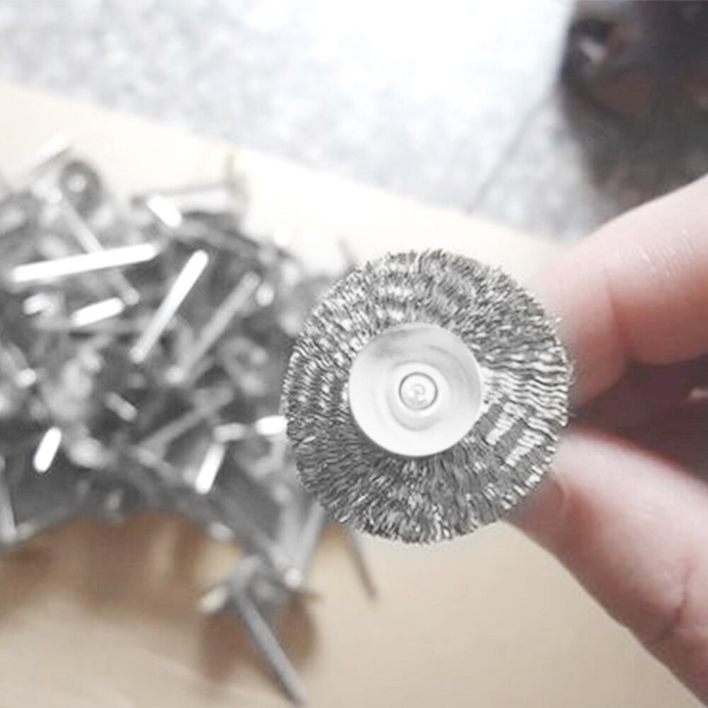 60pcs Stainless Steel Wire Wheel Brass Brush Dremel Rotary Tool for Mini Drill Dremel Polishing Dremel Rotary Tools Accessories
