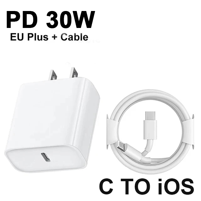 Cargador rápido Original de 30W para APPLE iPhone 14 13 12 11 Pro Max USB-C carga rápida X XS XR 7 8 Plus Cable accesorios de teléfono: CH