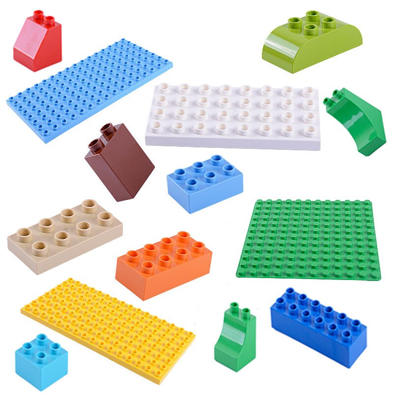 12pcs DIY MOC Large Building Block Bricks Thin 2X4 Bricks Big Size Assembled Accessories Bulk Part Enlighten Brick Children Toys