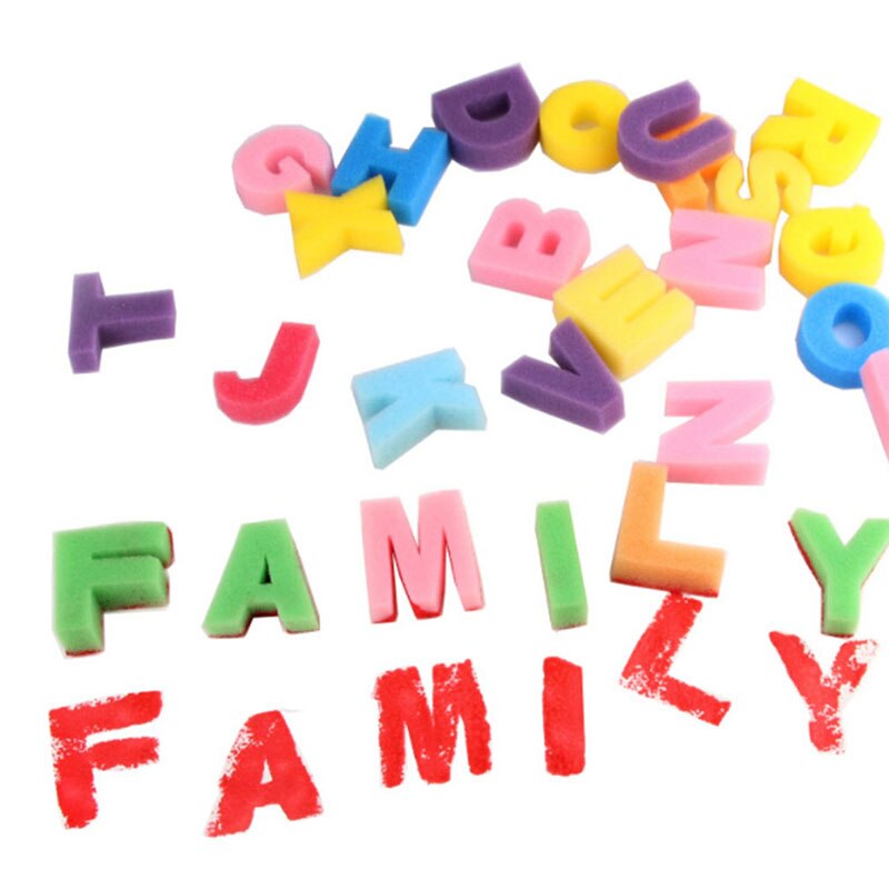 26 Stks/set Engels Alfabet Spons Afdichting Tekening Speelgoed Stempel Set Kinderen Kids Educatief Speelgoed Schilderen Art Graffiti Seal Tool