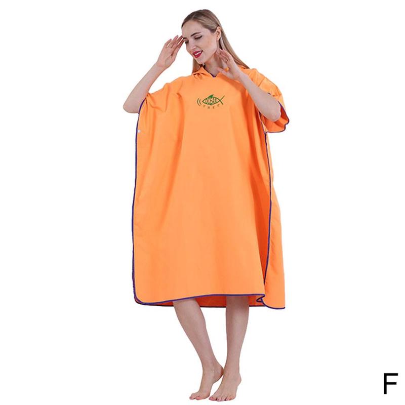 Absorbent Cloak Of Beach Hooded Gown Is Easy To Put On And Take Off: F