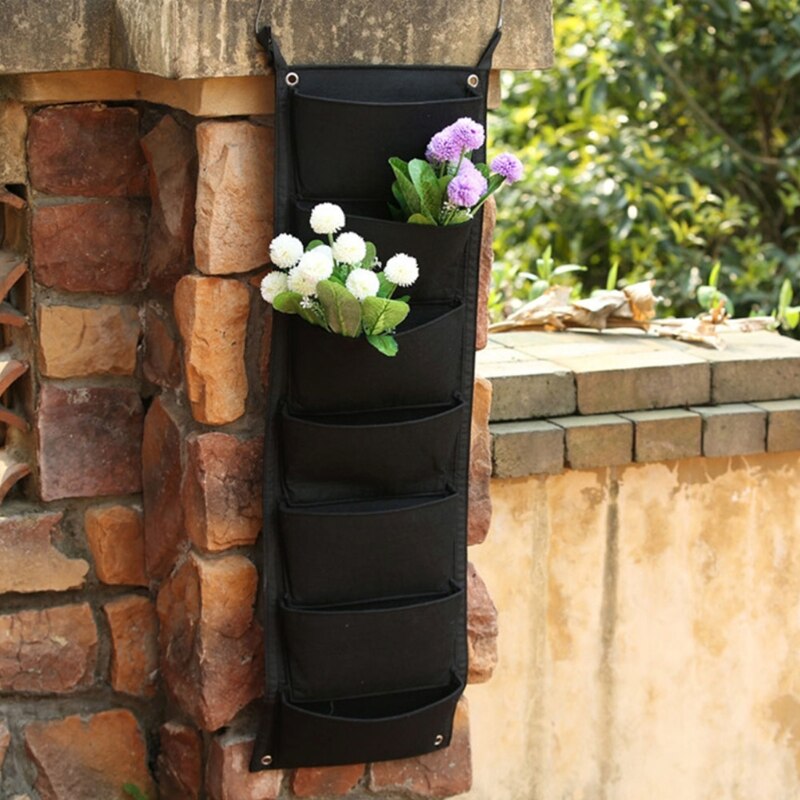 Vertical Hanging Garden Planter with 6 Pockets Waterproof Wall Mount Flower Pot K0AB