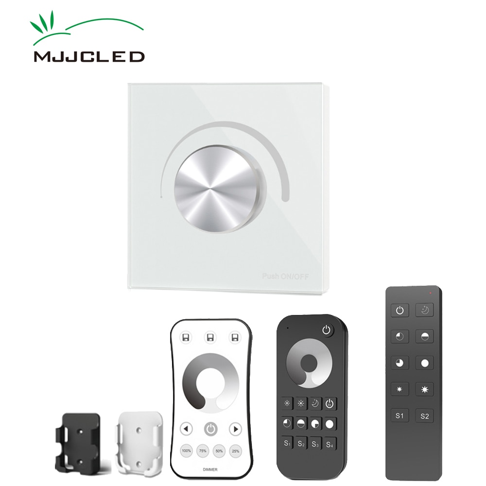 AC Triac Dimmer LED 220V 230V 110V Wireless RF Dimmable Knob Push Switch with 2.4G Remote Controller Dimmer Switch for LED Lamps