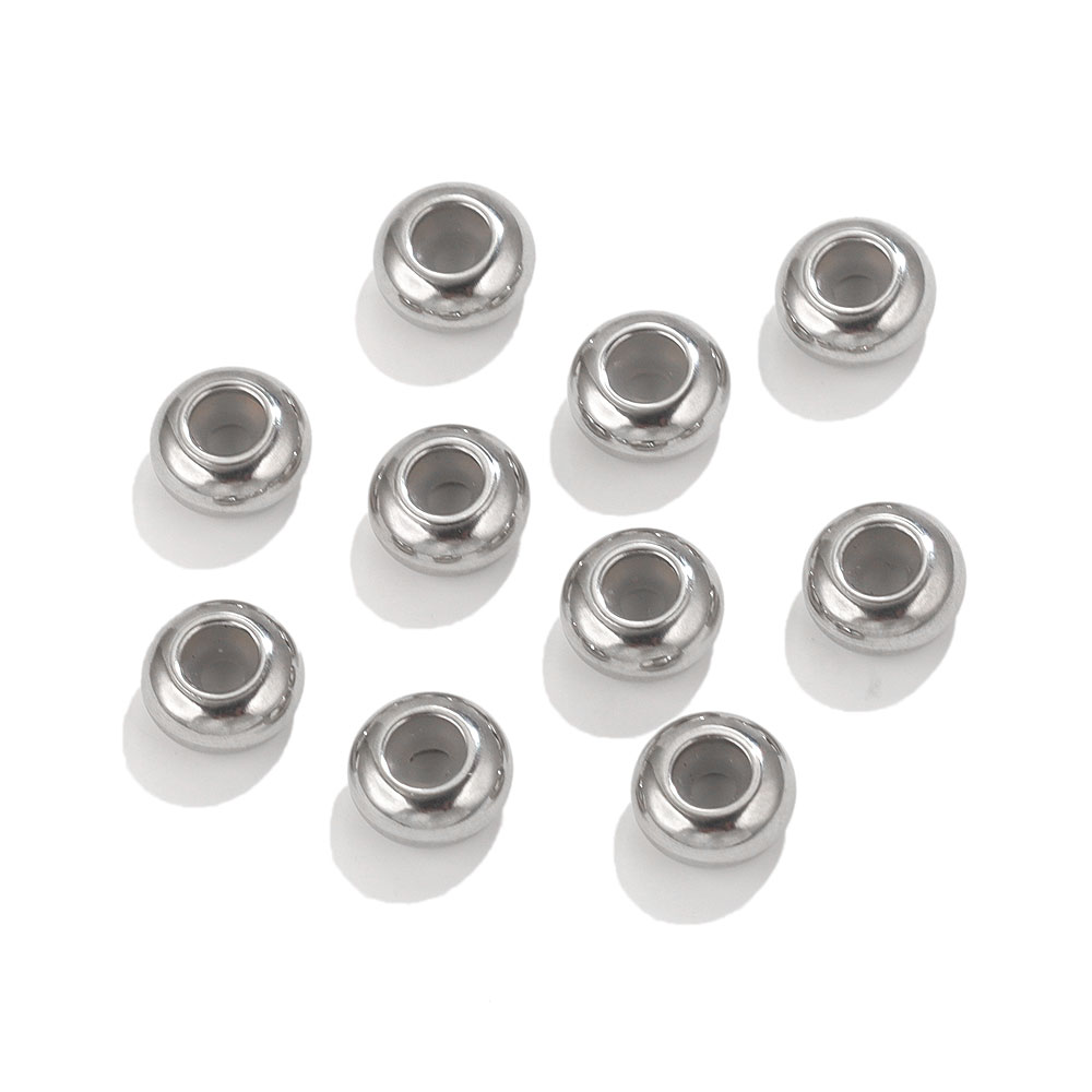 10 Stuks Roestvrij Staal Siliconen Stop Kralen Voor Sieraden Maken Paracord Taille Kraal Siliconen Rubber Aanpassing Kralen Diy Sieraden: Black / 6mm