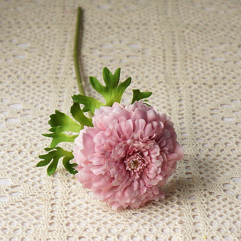 Hibiscus – branches de chrysanthème artificielles en soie, fausses fleurs, marigaudes, branches courtes, décoration de salon,: Bean pink