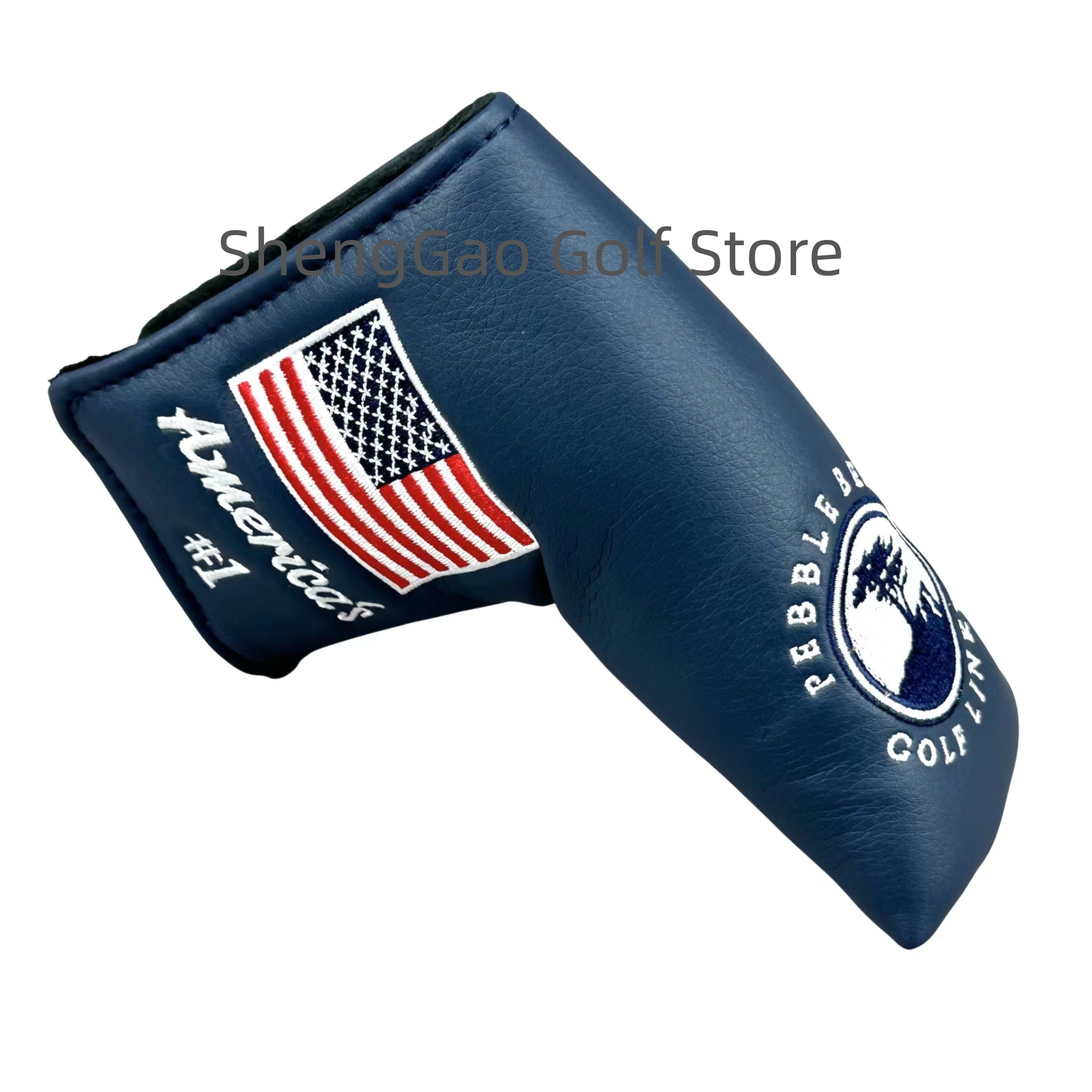 1pc Golf Putter Abdeckung PU Leder Verschluss Kiefer aufbringen Golf Verein Abdeckung Klinge Putter Abdeckung Schutz: Licht Grün