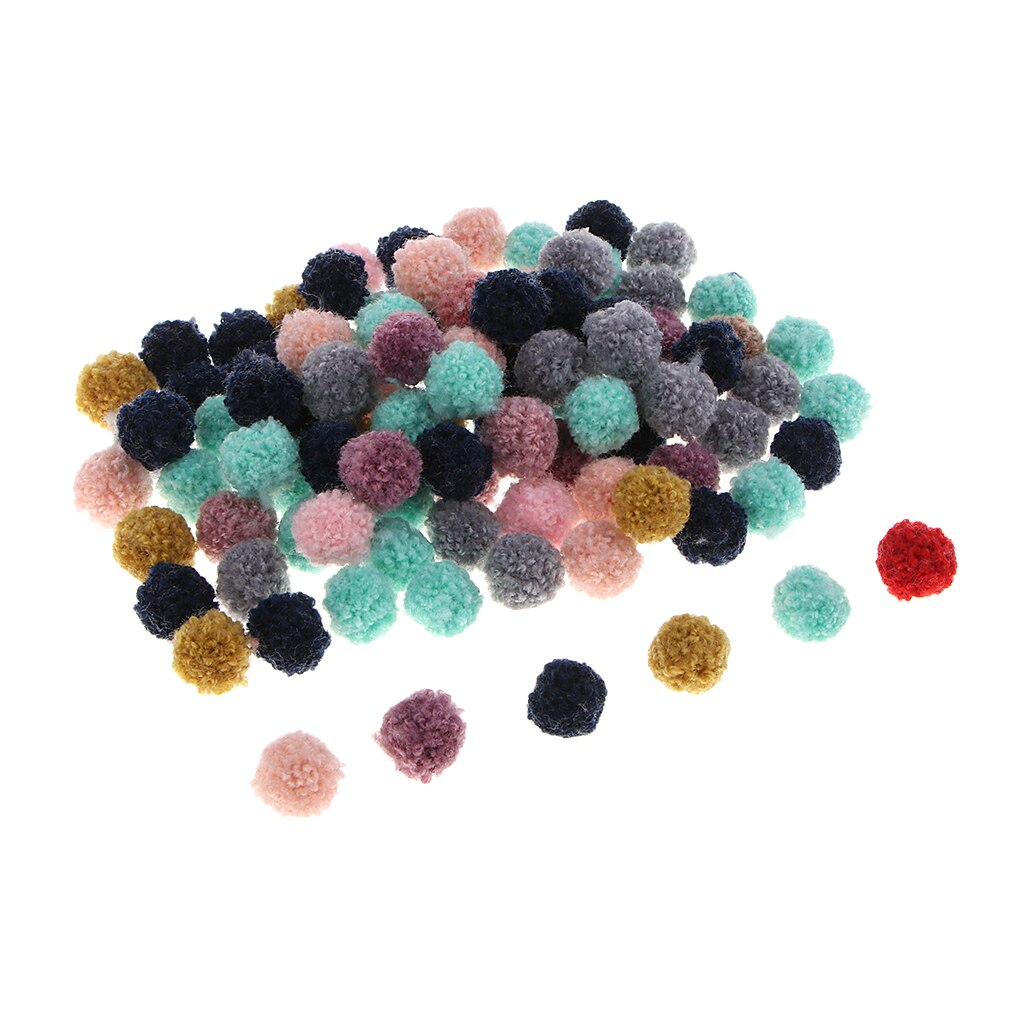 Packs of 100 Small Pompoms Craft Fluffy for DIY Pet or Puppy Decorations