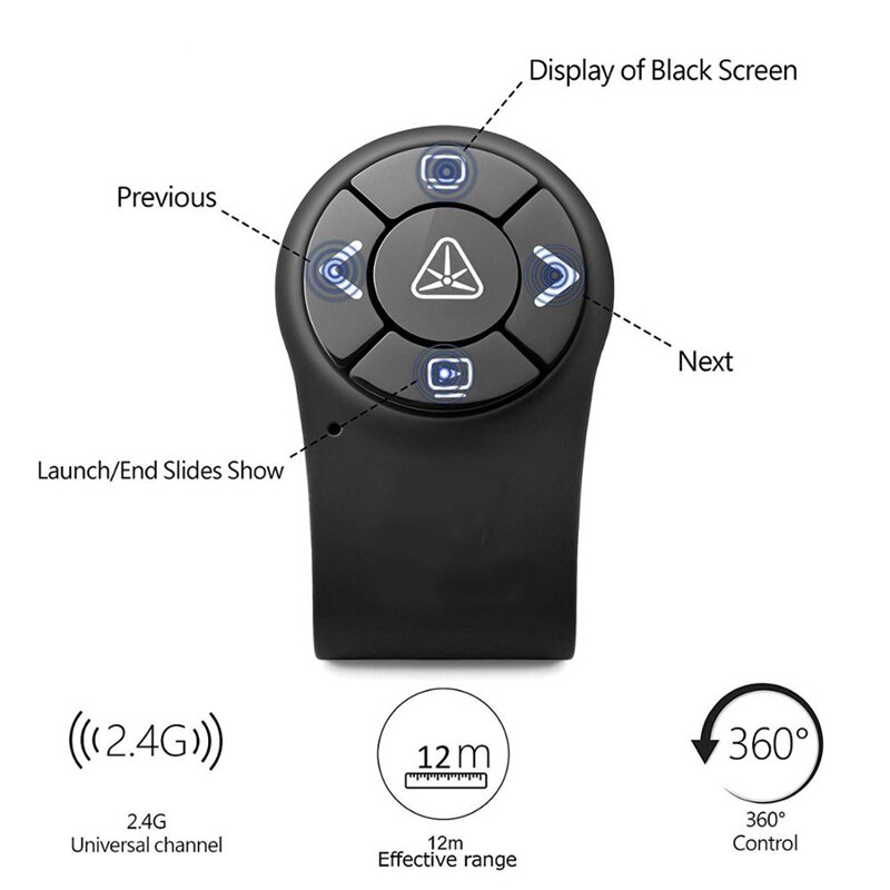 Wireless Presenter RF 2.4G Finger Ring Remote PowerPoint PPT Slides Clicker Pen Rechargeable